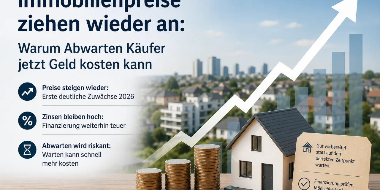 Immobilienpreise ziehen wieder an: Warum Abwarten Käufer jetzt Geld kosten kann