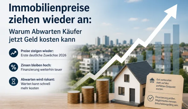 Immobilienpreise ziehen wieder an: Warum Abwarten Käufer jetzt Geld kosten kann
